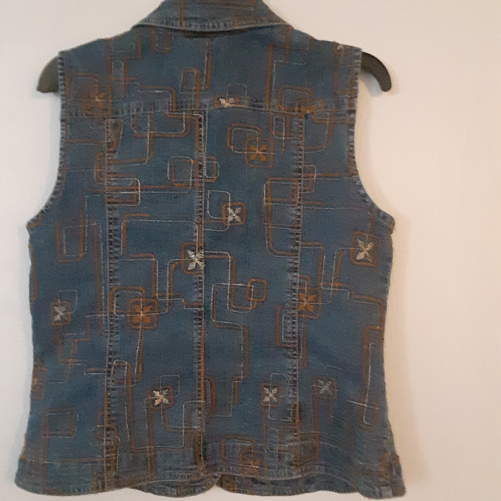 Ruby Rd. Retro Jean Vest sz 8 - Picture 3 of 7